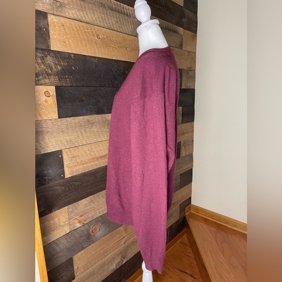 Club Room Burgundy Men’s 100% Cashmere V-Neck Sweater Size XXL - Picture 2 of 7